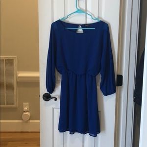 Express royal blue sheath dress with sleeves